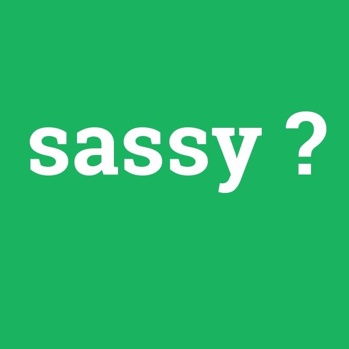 sassy, sassy nedir ,sassy ne demek