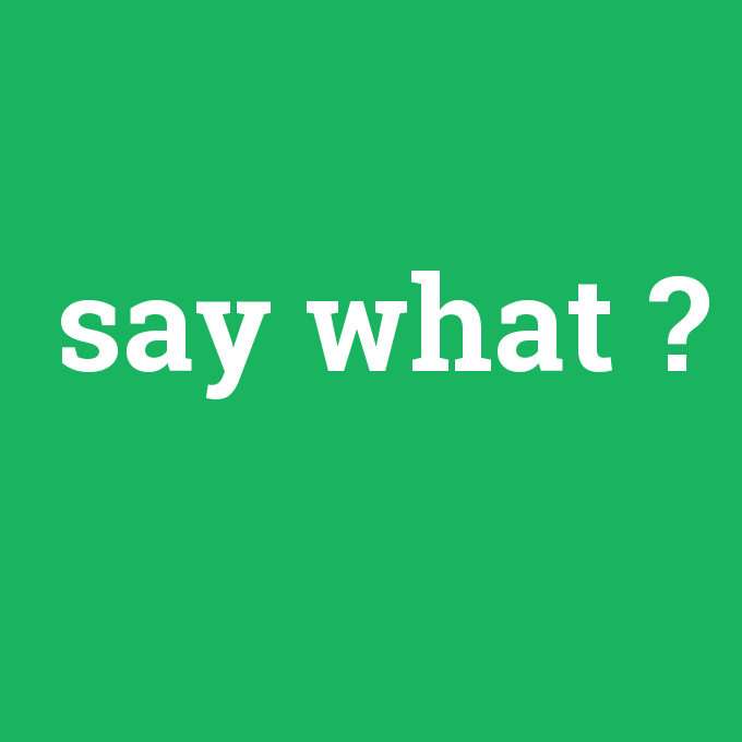 say what, say what nedir ,say what ne demek