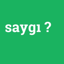saygı