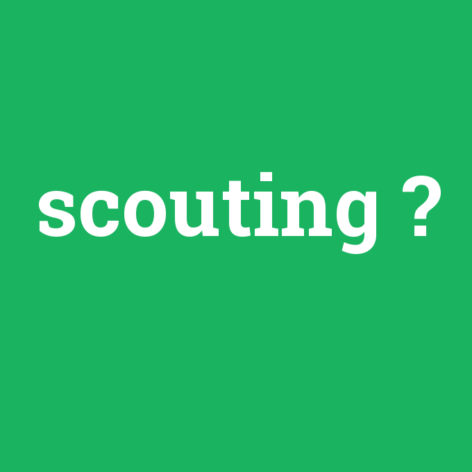 scouting, scouting nedir ,scouting ne demek