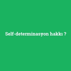 Self-determinasyon hakkı