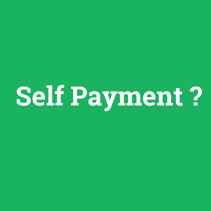 Self Payment Ne Demek Anlami nedir