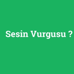 Sesin Vurgusu