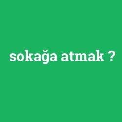sokağa atmak