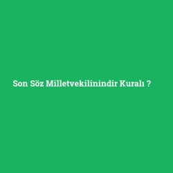Son Söz Milletvekilinindir Kuralı foto galeri