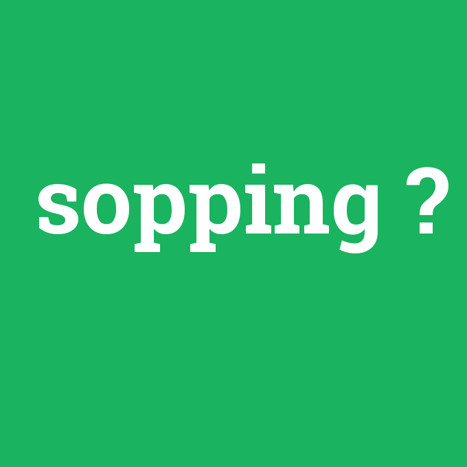 sopping, sopping nedir ,sopping ne demek