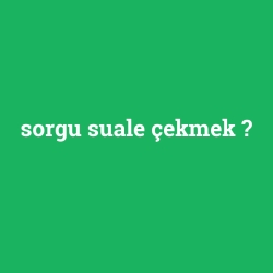 sorgu suale çekmek