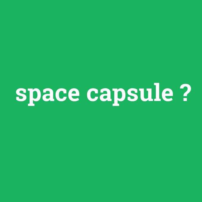 space capsule, space capsule nedir ,space capsule ne demek