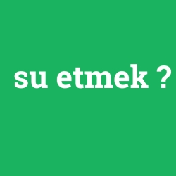su etmek