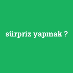 sürpriz yapmak