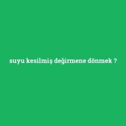 suyu kesilmiş değirmene dönmek