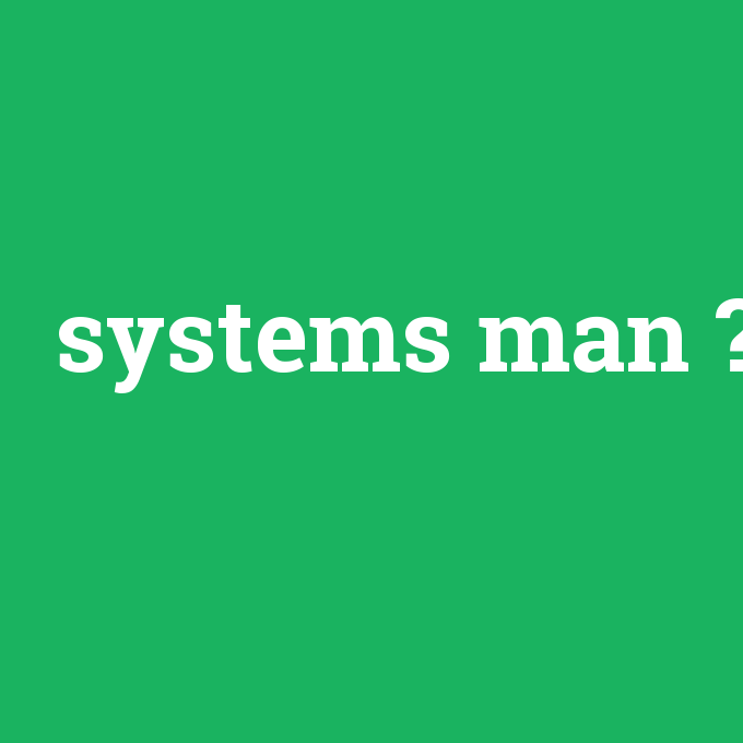 systems man, systems man nedir ,systems man ne demek
