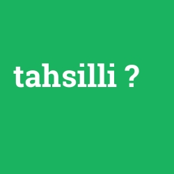 tahsilli