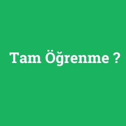 Tam Öğrenme
