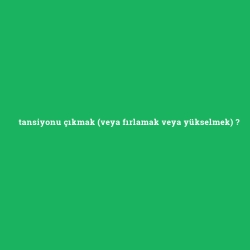 tansiyonu çıkmak (veya fırlamak veya yükselmek)