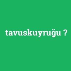 tavuskuyruğu foto galeri