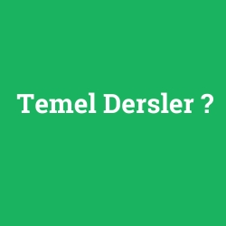 Temel Dersler foto galeri