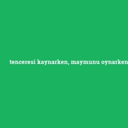 tenceresi kaynarken, maymunu oynarken