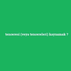 tenceresi (veya tencereleri) kaynamak