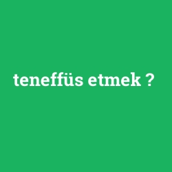 teneffüs etmek