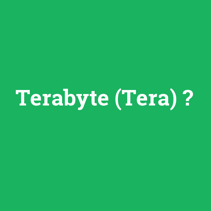 Terabyte (Tera), Terabyte (Tera) nedir ,Terabyte (Tera) ne demek