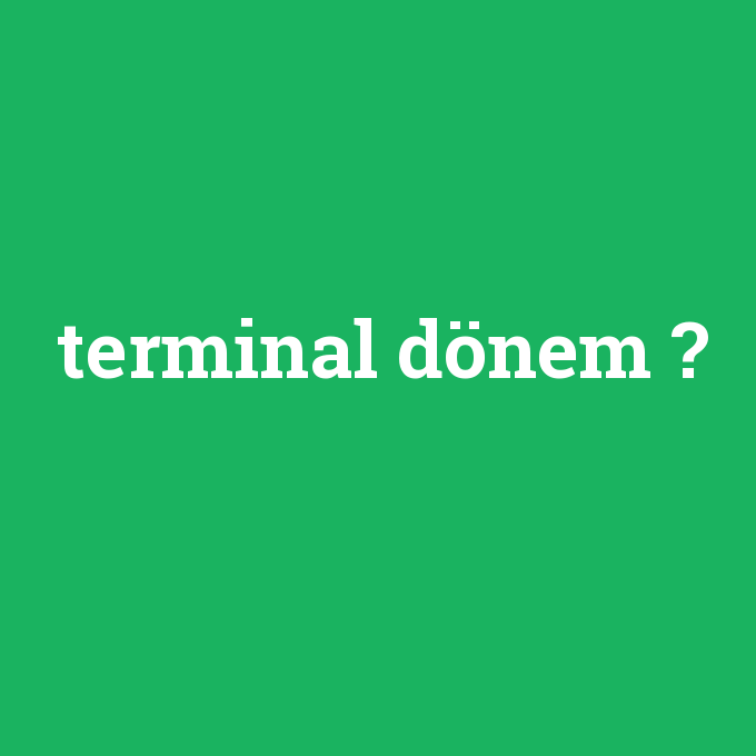 terminal dönem, terminal dönem nedir ,terminal dönem ne demek