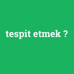 tespit etmek