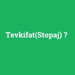 Tevkifat(Stopaj)