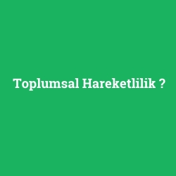 Toplumsal Hareketlilik