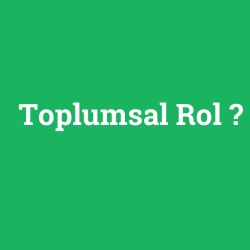 Toplumsal Rol