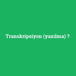 Transkripsiyon (yazılma)