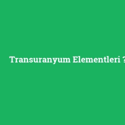 Transuranyum Elementleri