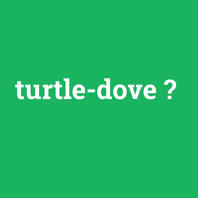 turtle-dove, turtle-dove nedir ,turtle-dove ne demek