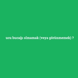 ucu bucağı olmamak (veya görünmemek)