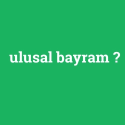 ulusal bayram