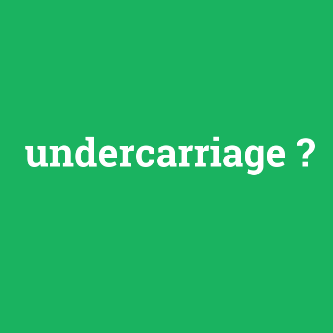 undercarriage, undercarriage nedir ,undercarriage ne demek