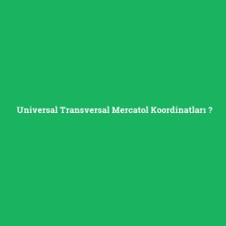 Universal Transversal Mercatol Koordinatları
