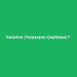 Variation (Varyasyon-Çeşitleme)