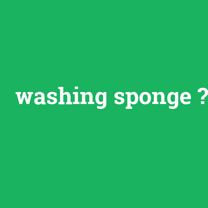 washing sponge, washing sponge nedir ,washing sponge ne demek