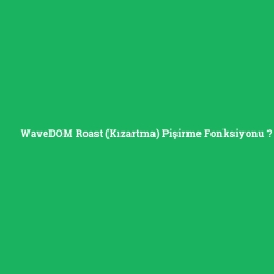 WaveDOM Roast (Kızartma) Pişirme Fonksiyonu