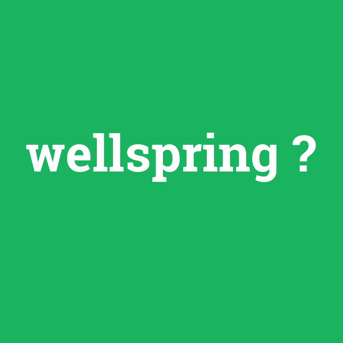 wellspring, wellspring nedir ,wellspring ne demek