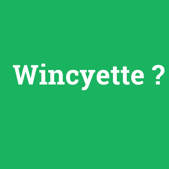 Wincyette, Wincyette nedir ,Wincyette ne demek