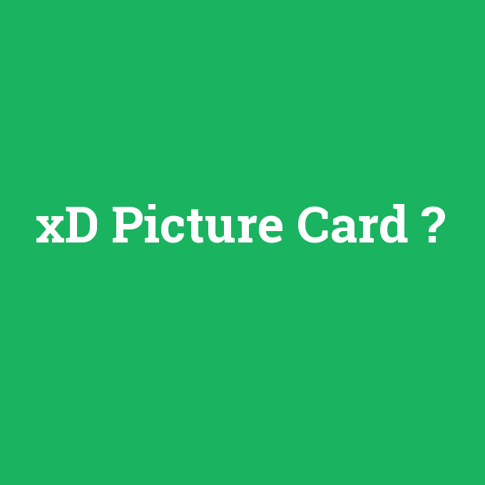 xD Picture Card, xD Picture Card nedir ,xD Picture Card ne demek