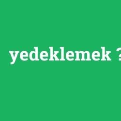 yedeklemek