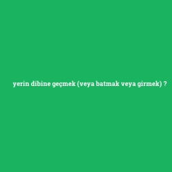 yerin dibine geçmek (veya batmak veya girmek)