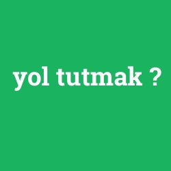 yol tutmak