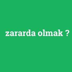 zararda olmak