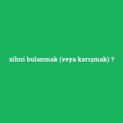 zihni bulanmak (veya karışmak)