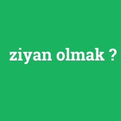 ziyan olmak